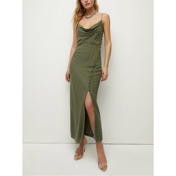 NWOT Veronica Beard Midi Silk Green Sleeveless Chapel Dress - Picture 1 of 7